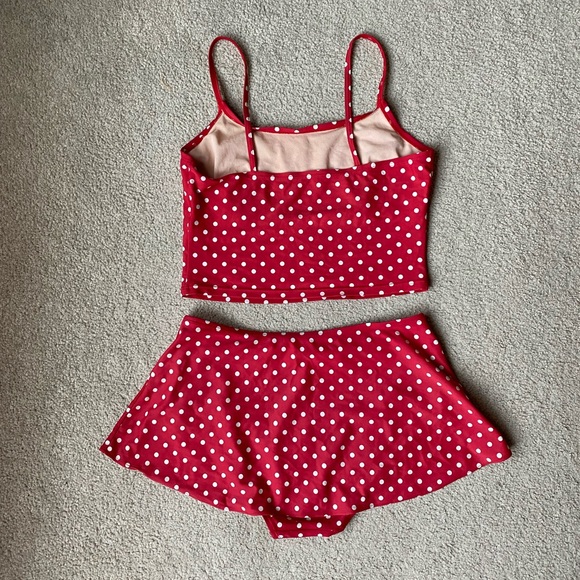 Retro Red Polka Dotted Swimsuit - Picture 3 of 4